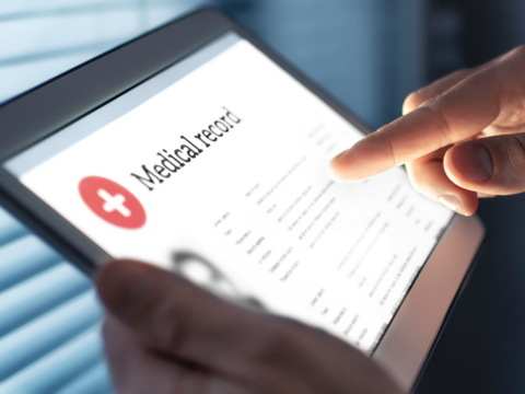 Tablet mit medizinischen Infos