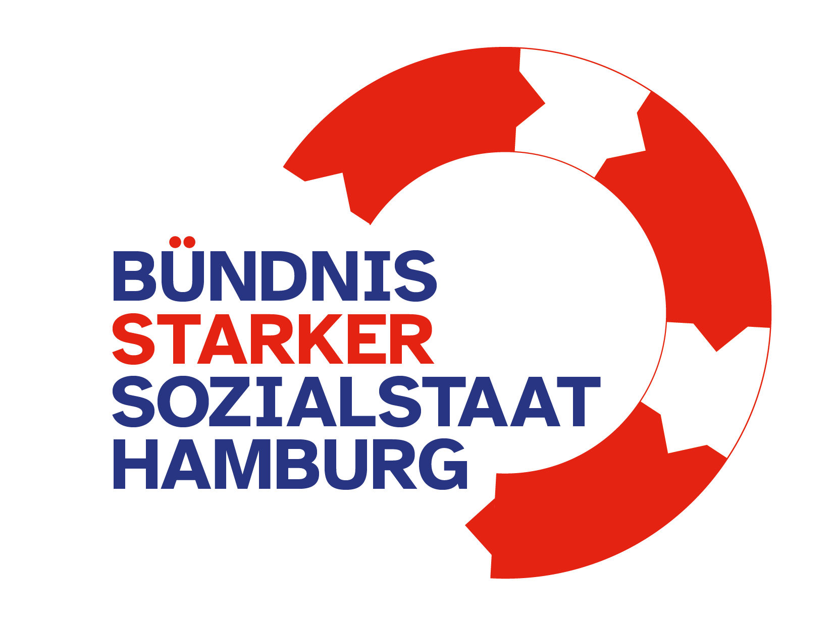 Schwimmring und Schriftzug Bündnis Starker Sozialstaat Hamburg